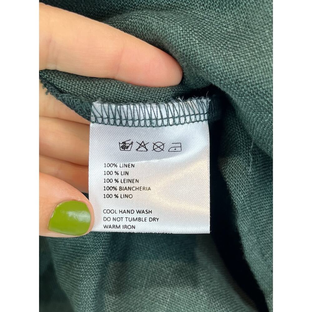 SIR. THE LABEL Size 0 XS 2 Linen Tiered Ruffle Dress Mini Off Shoulder Green - Picture 7 of 8